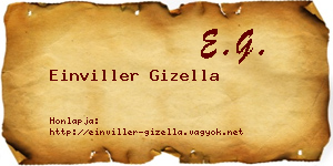 Einviller Gizella névjegykártya